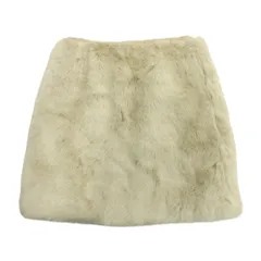 新品同様 snidel スナイデル エコファー スクエア スカート ミニ フェイクファー 0 ベージュ レディース 古着 中古 USED