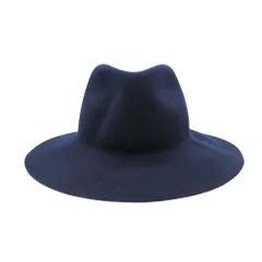 美品 grace hats グレースハット ウール 中折れ帽 ソフト帽 フェルトハット ブリムハット 帽子 紺 ネイビー メンズ レディース 古着 中古 USED