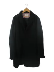 ナノユニバース nano universe ウール混 チェスターコート 無地 ロング 裏地 キルティング サイズL 黒 QQQ
