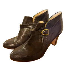  RUPERT SANDERSON レザーブーツ  ベルト付き アンクルブーツ 260 ネイビー 2000001344064【MN31】