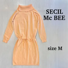 【CECIL McBEE】パステルオレンジのワンピース（長袖）【Mサイズ】[E-124] _+