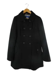 バーバリーブルーレーベル BURBERRY BLUE LABEL P コート ピーコート ジャケット Aライン ダブルブレスト 長袖 無地 ブラック サイズ38 国内正規 QQQ