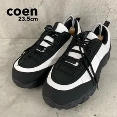 coen コーエン マウンテンドローコードスニーカー 厚底スニーカー ローカット シューズ ブラック マウンテンパーカー 23.5cm キャンバス 異素材 替え紐なし 楽ちん ゴム紐 履きやすい スリッポン ボリュームソール アウトドア ★ ■■