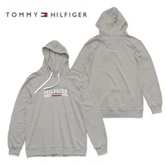 トミーヒルフィガー【TOMMY HILFIGER】09T4505 PULLOVER HOODIE フーディー パーカー 薄手 裏毛 長袖 メンズ ロゴ トップス プルオーバー レディース ベーシック GREY US規格
