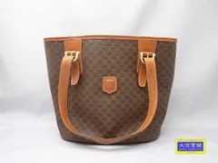 CELINE セリーヌ マカダム トートバッグ ブラウン PVC レザー 中古B 【送料無料】 A-9131【質屋出品】