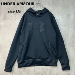 UNDER ARMOUR アンダーアーマー プルオーバー パーカー フーディー スポーツウェア トレーニング フィットネス ビッグロゴ プリント 刺繍 迷彩 カモフラ ブラック LGサイズ ポリエステル 型番 MBB1480 裏起毛 ★ ◆■