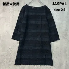 新品 未使用 JASPAL ジャスパル ブラック ワンピース 総レース 刺繍 膝丈 七分袖 XSサイズ 100% COTTON コットン 綿 タイブランド パーティー 二次会 ドレス 華やか 上品 Aライン バックファスナー 透け感 希少 ★ ■◇