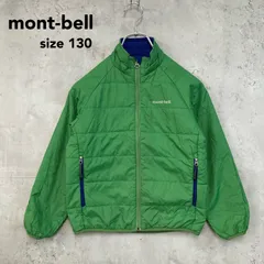 美品 mont-bell モンベル リバーシブル サーマラップジャケット 130 11014448 キッズ ジュニア 中綿 ジャケット 子供服 アウター 登山 トレッキング キャンプ アウトドア 防寒 ブルー グリーン ★ ◆■
