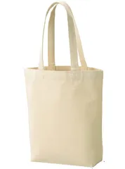 キャンバス 綿 コットン 帆布 ショルダー 無地 白 厚手 トートバッグ 縦長 10オンス A4 ベーシックスタンダード マチあり 32×23×8cm(間口31cm) 205010