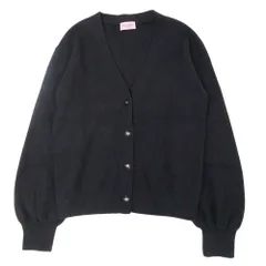 良品 Kate Spade ケイトスペード スペードボタン ニット Vネック カーディガン セーター 羽織 長袖 XS 黒 ブラック レディース 古着 中古 USED