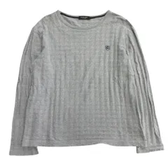 美品 BLACK LABEL CRESTBRIDGE ブラックレーベル・クレストブリッジ カットソー ロンT ワンポイント ロゴ 刺しゅう SIZE2 グレー メンズ 古着 中古 USED