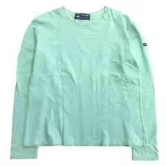 良品 90's SAINT JAMES セントジェームス  バスクシャツ ロング Tシャツ カットソー 長袖 ヴィンテージ ビンテージ SM グリーン レディース 古着 中古 USED