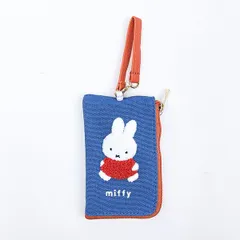 ミッフィー miffy キーパスポーチ ブルー カラフルサガラ 定期入れ