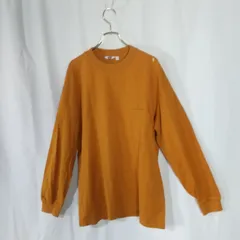 M1-02540【Mens】UNIQLO(ユニクロ) 長袖 トレーナー (L) / オレンジ 表、左袖上辺りシミ有 K