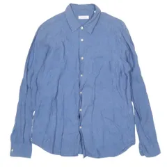 美品 UNITED ARROWS ユナイテッドアローズ サフィラン リネン シャツ ブラウス 長袖 トップス M 青 ロイヤルブルー メンズ 古着 中古 USED
