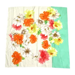 JIM THOMPSON ジムトンプソン 大判 スカーフ ストール ショール 花柄 シルク100％ マルチカラー レディース 古着 中古 USED