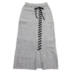 未使用 RADIATE ラディエイト ニット タイト ロング スカート ステッチ スリット ウエストゴム サイズF 灰 グレー レディース 古着 中古 USED