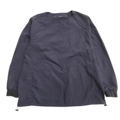 美品 nano universe ナノユニバース プルオーバー カットソー ナイロン シャツ 無地 裾絞り L ネイビー メンズ 古着 中古 USED