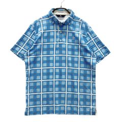 Munsingwear 半袖ポロシャツ 水色 チェック柄 Lサイズ - メルカリ
