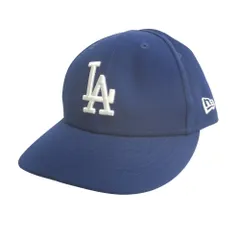 良品 NEW ERA ニューエラ 59FIFTY LA ベースボール キャップ 野球 帽子 6パネル 7 1/4 57.7cm 青 ブルー メンズ 古着 中古 USED