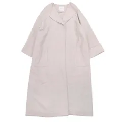 美品 20SS Spick & Span スピックアンドスパン ダブルクロス ノーカラーコート スプリングコート 七分袖 38 アイボリー レディース 古着 中古 USED