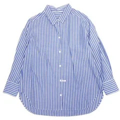 美品 green label relaxing グリーンレーベルリラクシング アローズ オーバ－サイズ ストライプ シャツ ブラウス ブルー ホワイト レディース 古着 中古 USED