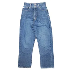 美品 CINOH チノ ハイウエスト テーパード デニム パンツ ジーンズ ジーパン Gパン ボトムス コットン 25 インディゴ レディース 古着 中古 USED