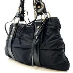 【良品】FRANCESCO BIASIA フランチェスコビアジア Y2K ハンドバッグ  トートバッグ ナイロン レザー 革 ブラック 黒色 ユニセックス 男女兼用 メンズ レディースのサムネイル
