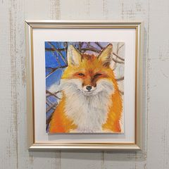 眠れないキタキツネ】 手描きアクリル原画 一点物 狐の絵 - メルカリ