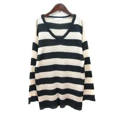 チャオパニック ティピー CIAOPANIC TYPY ニット セーター ボーダー 長袖 M 白 アイボリー /MN