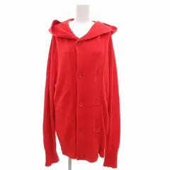 ディーゼル DIESEL ダブルカーディガン コットンニット ロング 長袖 フード L 赤 レッド /GV ■GY44