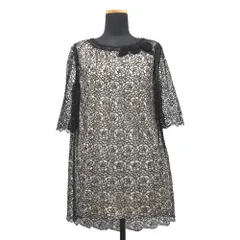 未使用 INGEBORG インゲボルグ 花柄 プルオーバー カットソー 五分袖 サイズ3 黒 ブラック レディース 古着 中古 USED