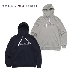 トミーヒルフィガー【TOMMY HILFIGER】09T4526 PULLOVER HOODIE フーディー パーカー 裏毛 長袖 メンズ ロゴ トップス プルオーバー レディース ベーシック NAVY GREY US規格