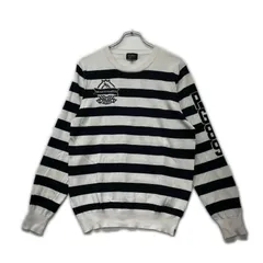中古 メンズ パーリーゲイツ PEARLY GATES セーター 6(LL) 白×紺 長袖 クルーネック ボーダー 春秋