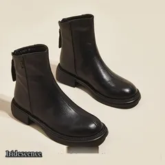 【送料無料】レディース ショートブーツ 本革 バックジップ 柔らかい 歩きやすい カジュアル ショート ブーツ 大きいサイズ ローヒール3.0cm ペタンコ 痛くないブーツ 脚長