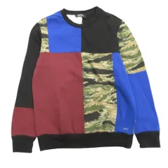 美品 DIESEL ディーゼル パッチワーク スウェット シャツ トレーナー 切替 迷彩 カモフラ L マルチカラー メンズ 古着 中古 USED