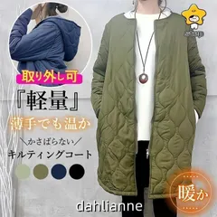 【送料無料】コート キルティング 長袖 軽量 アウター レディース ジャケット ロング ノーカラー 中綿 フード 取り外し 薄手 あたたか 大きいサイズ ゆったり 防寒 通勤 秋冬