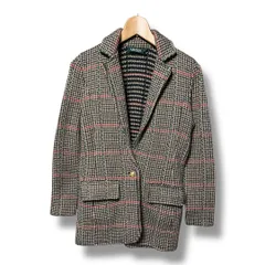 LAUREN RALPH LAUREN ローレン ラルフローレン ガンクラブチェック 金ボタン ニットブレザー ジャケット ストレッチ 上着 羽織り 長袖 カシミヤ混 レディース サイズXS ブラウン系 秋 久喜倉庫店 11 No.K 1497のサムネイル