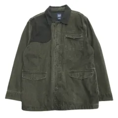 美品 90's GAP オールド ギャップ ハンティング ジャケット ブルゾン コート 切替 オールド ヴィンテージ XL 黒 ブラック ネイビー メンズ 古着 中古 USED