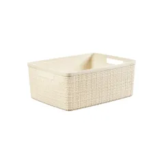 ミディアムバスケット ホワイト 12L Jute ジュート 収納 バスケット ランドリー ランドリーバスケット CURVER(カーバー) カゴ 洗濯カゴ おしゃれ 丈夫 北欧 リネンのような質感 麻
