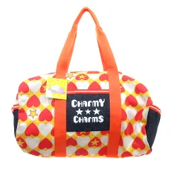 株式会社マルヨシ CHARMY CHARMS ボストンバッグ ハンド キャンバス 切替 デニム ハート柄 黄色 イエロー /MN ●RY