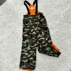 Disney ミッキーマウス  迷彩柄 スノーウェア オーバーオール 120cm 中綿入り スノボーウェア スキーウェア