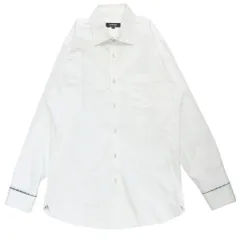 良品 BURBERRY BLACK LABEL バーバリーブラックレーベル シャツ カットソー 長袖 カフスボタン ノヴァチェック サイズ40 白 メンズ 古着 中古 USED
