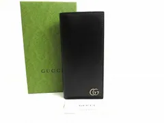 グッチ GUCCI シルバー GG マーモント レザー 2つ折り 長財布 ロングウォレット メンズ レディース 【未使用保管品】