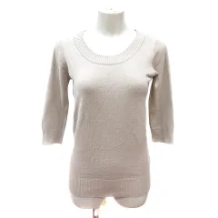 セシルマクビー CECIL McBEE ニット カットソー 七分袖 M グレージュ /MN