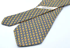 Salvatore Ferragamo サルヴァトーレフェラガモ ネクタイ 幾何学模様 Silk シルク ビジネス ネイビー 紺 Men's メンズ 男性 MADE IN ITALY イタリア製