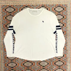 アバクロンビー サイドロゴ 白 長袖Tシャツ メンズ XL