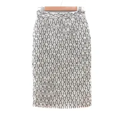 オペークドットクリップ OPAQUE.CLIP タイトスカート ミモレ ロング 総柄 38 M 白 ホワイト 黒 ブラック /MN