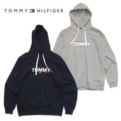 トミーヒルフィガー【TOMMY HILFIGER】09T4530 PULLOVER HOODIE フーディー パーカー 裏起毛 長袖 メンズ ロゴ トップス プルオーバー レディース ベーシック NAVY GREY US規格