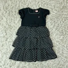 Barbie（バービー） ドット柄ワンピース フリル ガールズ 120cm 入園 入学式 卒園式 七五三 結婚式 発表会